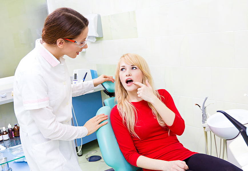 Woman at the dental